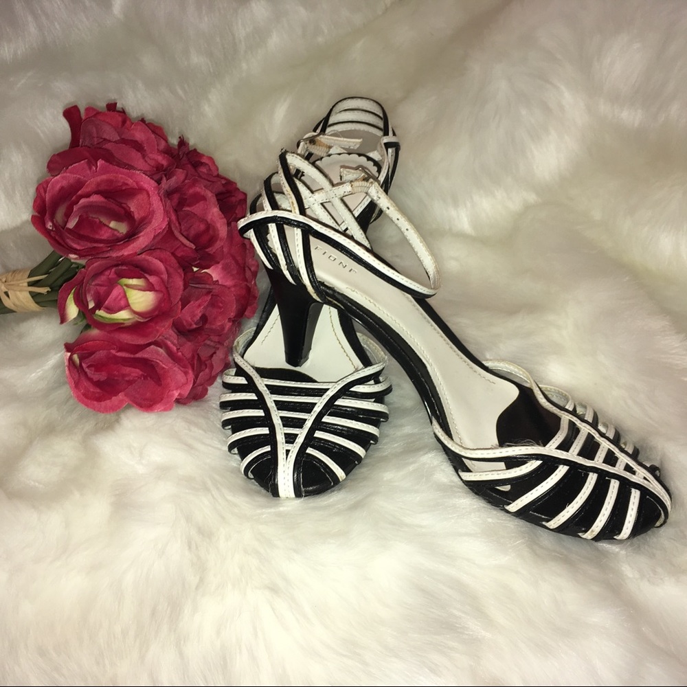 Strappy Black and White Sandals